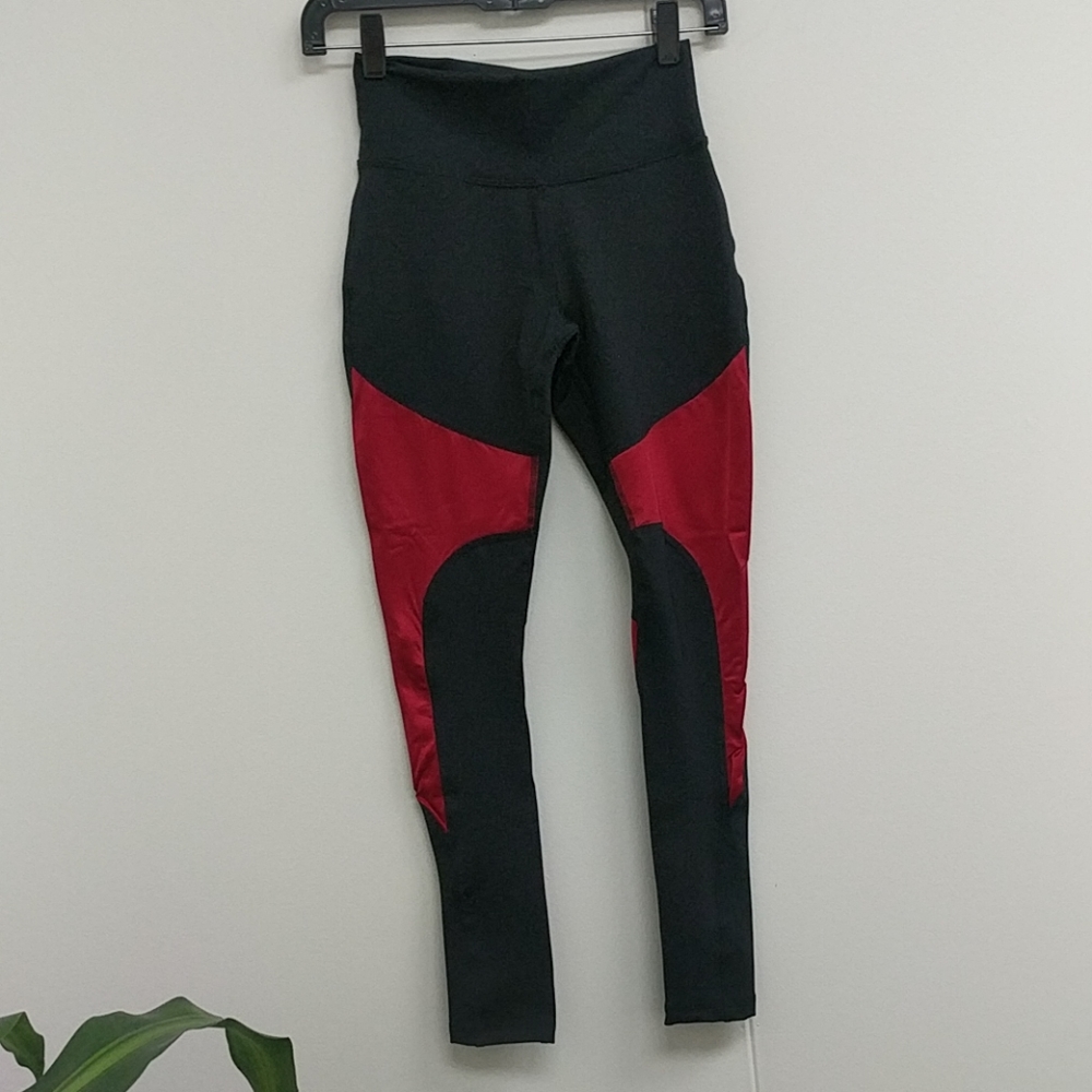 Style reform black and red leggings